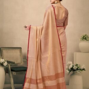ps pure tissue silk handloom weaving saree golden 2 image2